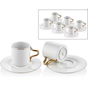 Resim Lamedore Valencia Gold 6'lı Kahve Fincan Seti 1QD-CC-2241G 
