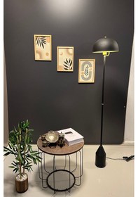 Resim Toms Siyah Lambader Modern Dekoratif Metal Tasarım Şık Yerde... Siyah 