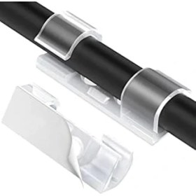 Resim Mena Rise Outlet Kablo Sabitleyici Klipsler 20 Adet Kablo Düzenleyici Duvar Fayans Cam Kablo Tutucu Yapışkanlı Klips (Şeffaf) 