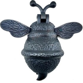 Resim Marsilyan Antika Tarz Dekoratif Pirinç Arı Kapı Tokmağı, Taktak - Büyük, 163X150 mm, Oksit 