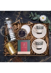 Resim Bk Kurumsal Promosyon 10 Adet Kahve Hediye Seti French Press, Fincan, Mum, Biblo 