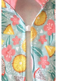 Resim Kapşonlu Çocuk Plaj Havlusu Flower Fruit Somon 