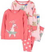 Resim Carter's Kız Bebek Pijama Set 4'lü Paket 