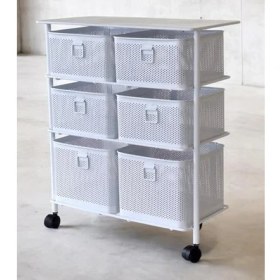 Resim Skygo Hafsa 3 Katlı Bölmeli Paslanmaz Metal Sebzelik (Beyaz) 