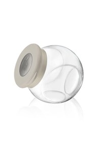 Resim Cam Kavanoz 750 Ml, Zarif Ve Sade Saklama Kabı Krem 