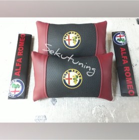 Resim Alfa Romeo 2Li Deri Boyun Yastığı Ve 2Li Kemer Konforu 