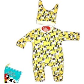 Resim Toxtoys (2 Parça) Unicorn Baskılı Fermuarlı Sarı Bebek Tulum (0,3 Ay) 