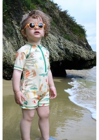 Resim UV Korumalı UPF 50+ Bebek Çocuk Mayosu Safari Jungle Sarı 