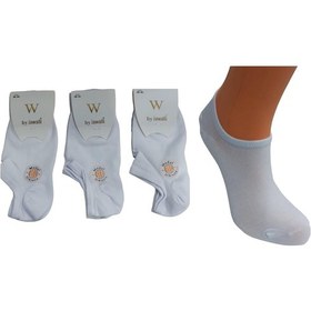 Resim 3'lü Kaliteli Modal Patik Kadın Çorap-beyaz Beyaz 