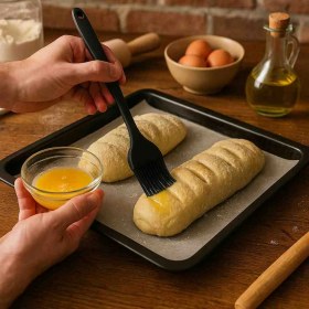Resim Yumurta Fırçası ve Spatula 2li Set Silikon Yanmaz Yapışmaz 