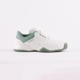 Resim Decathlon Artengo Çocuk Bağcıklı Tenis Ayakkabısı - Beyaz/Kil Rengi - Erkek Çocuk İçin Hafif ve Esnek Kauçuk Taban 