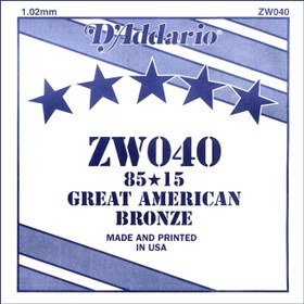 Resim Daddario ZW040 Akustik Gitar Teli | Tek Tel A-5. Tel - 0.40 İnç 