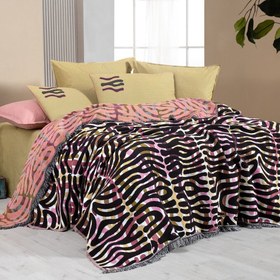 Resim Sarev Lole Multicolor Çift Kişilik %100 Pamuk İpliği Boyalı Pike Takımı-Kahve 