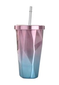 Resim 500ml Çift Katlı Paslanmaz Çelik Matara, Damla Desenli Isı Saklama Özelliği Ve Pipetli, Renk Seçenekleriyle 