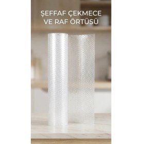 Resim Moresun Buğz Şeffaf Kaydırmaz Dolap Içi Pvc Çekmece Örtüsü 45X300 cm Koruyucu Kaplama 