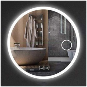 Resim GLOBAL LED MIRROR 90 Cm Makyaj Aynalı Dokunmatik Tuşlu Buğu Yapmayan Ledli Yuvarlak Banyo Aynası 