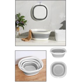 Resim 3'lü Katlanır Badya Leğen Katlanabilir Badya Set 2,7 Lt - 5 Lt - 10 Lt 
