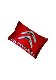 Resim Citroen Uyumlu Dijital Baskılı Kırmızı Araç Seyahat Boyun Yastık 2'li Set Siyah 