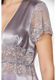 Resim Pierre Cardin Saten Dantelli Midi Sabahlık 1020 Royal 001 