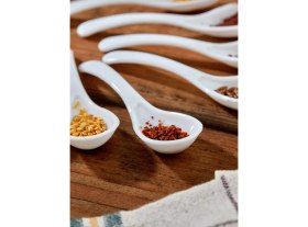 Resim Celsen Home 12 Adet Beyaz Servis ve Baharat Kaşığı - Kahvaltılık Bal Kaşığı Şeker Reçel Servis Kaşığı 