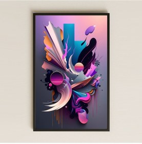 Resim Galaktik Soyut Renk Patlaması Şeffaf Pleksi Tablo 