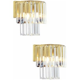 Resim Nilüfer Eskitme Kristal Taşlı Salon 2'li Aplik Seti Eskitme 