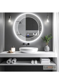 Resim Zenith Beyaz Led'li Lazer Kumlamalı Lavabo & Banyo Aynası Dokunmatik Sensörlü 80 X 80 