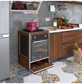 Resim Kenzlife Ankastre Modülü Kabini Vanadyum3 Cvz Fırın Ocak Dolabı Kapaklı 