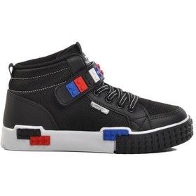 Resim Slazenger Siyah Beyaz Çocuk Uzun Boğazlı Hi Sneaker Spor Ayakkabı 