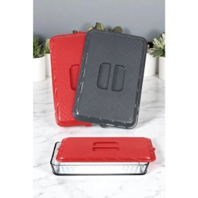 Resim Plastik Dikdörtgen Borcam Kapağı Kamp Piknik Için Gıda Koruma Kapağı Gri-Kırmızı Renk 