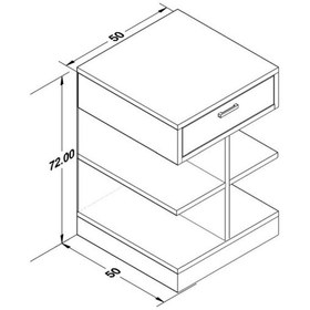 Resim Bicabin Çınar Çekmeceli Raflı Komodin 
