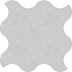 Resim Armada Çini 12x20 cm Kemik Beyaz Şekilli Seramik 