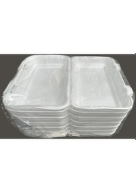 Resim Dağyüce 36/d Tek Kullanımlık Köpük İskender Kapaklı Kase Kutu - 23.5x15 Cm. - 20 Adetlik 1 Paket 