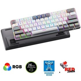 Resim Miaxtreme T60w+wb Tam Mekanik Rgb Antighosting Red Switch Gaming Oyuncu Klavyesi T60 Gaming Klavye 