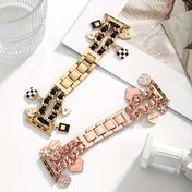 Resim 1 adet Moda Kadın Saat Bantı 38/40/41/42/44/45/49mm için Uygun Saat UItra/SE/8/7/6/5/4/3/2/1 için, Sevgililer Günü Hediyesi, Babalar Günü Hediyesi (Saat Olmadan, Sadece Bant) 