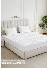 Resim %100 Mikrofiber Kapitone Yatak Koruyucu Alez Full Kenar Çarşaf Fitted Tek Çift Battal Bebek Beyaz 