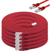 Resim IRENIS 5 Adet CAT7 Yassı Ethernet (Network, LAN) Kablosu, Kırmızı, 3 metre 