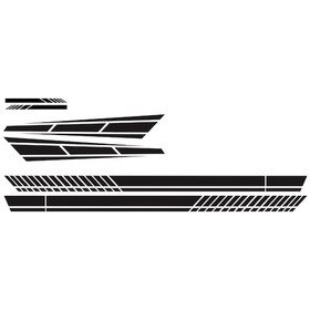 Resim Monyee 6 Adet Siyah Vinil Araba Sticker Seti - 27x6cm Boyutlu, 185g Ağırlıkta D1037 Modeli 