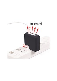 Resim Şarj Aleti Silikon Kılıfı Apple Uyumlu MacBook Air Pro Magsafe 1-2 45w Ve 70w İle Siyah 