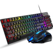 Resim GZPLZ FV-Q305S Kablolu Oyun Klavyesi ve Fare Seti Siyah (Yurt Dışından) 