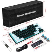 Resim Carrierjzcat V800BW 68 Tuşlu Mekanik Tuş Başlıkları si Işık Oyun Klavyesi 