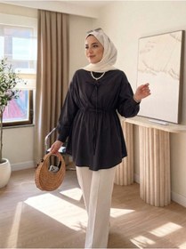 Resim unika boutique Kadın Büzgü Detaylı Tesettür Gömlek 