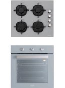 Resim Silverline BO6503S01 - CS5335S01 Gri Cam Ankastre Set 