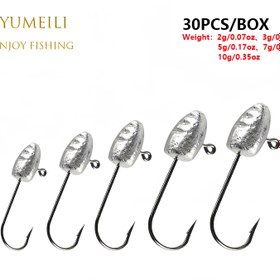 Resim Üç Oluklu Yuvarlak Başlı Kurşun Kancalar Kutusu - 30 Adet, Her Türlü Su İçin Uygun Evrensel Balıkçı Kanca Seti 