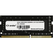 Resim Andor A432S32 32 GB DDR4 3200 MHz Dizüstü SODIMM CL22 Ram 