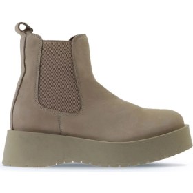 Resim Bueno Shoes Bej Nubuk Kadın Dolgu Topuklu Bot 01WV1300 01WV1300 