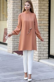 Resim Esilanur Işıl Tesettür Tunik Camel 