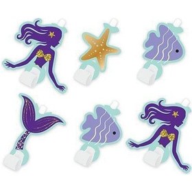 Resim Deniz Kızı Temalı Kaynana Dili, Parti Düdüğü, 6lı Paket Uzayan Parti Düdüğü,uzat Çek Düdük Diğer 