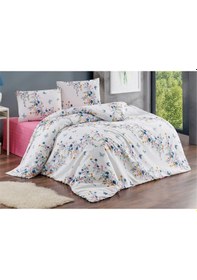 Resim Tek Kişilik Nevresim Takımı 160x220cm 2 Yastık Kılıfı Lastikli Çarşaflı 100x200+30 Pembe - Mavi 