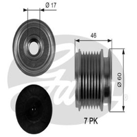 Resim GATES Oap7056 Alternator Kasnagi (MERCEDES:C SERİSİ C180 C200 C230 C160 E200 SLK200 VIANO (WF386983) 